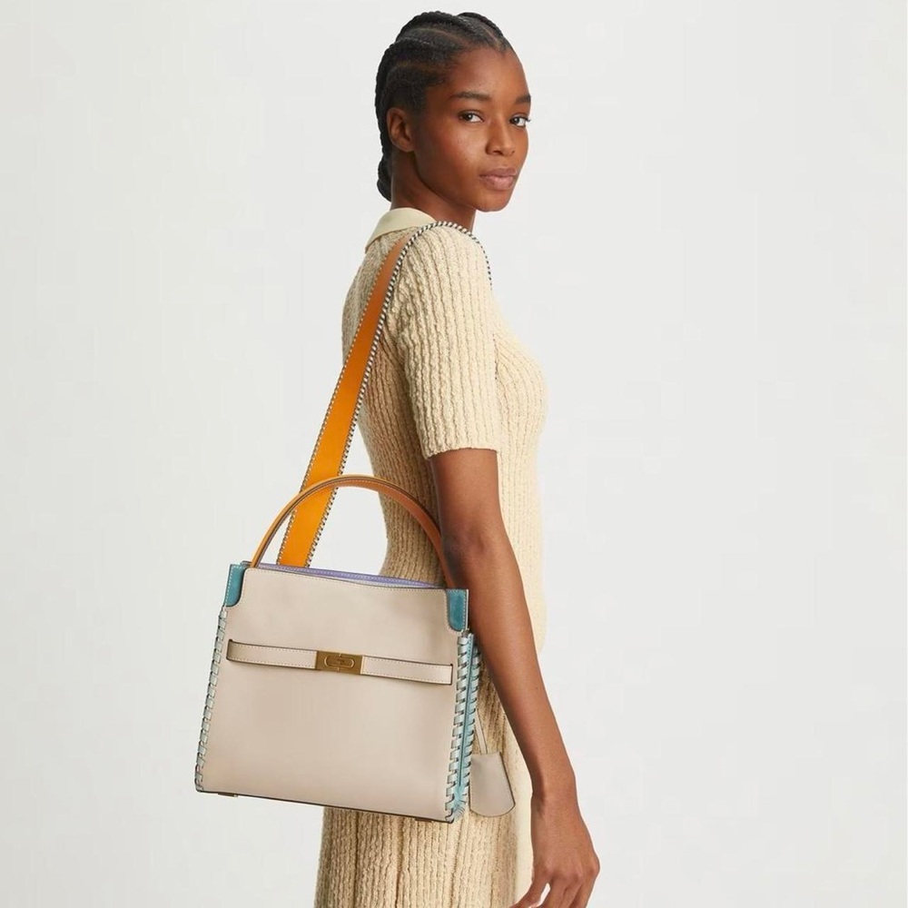 Like new Tory Burch Lee Radziwill Small Whipstitch Leather Satchel Bag - Picture 3 of 10